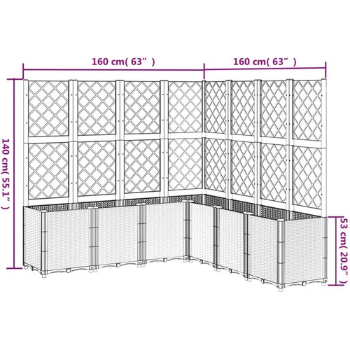  Vrtna sadilica s re&amp;scaron;etkom smeđa 160 x 160 x 140 cm PP Slike