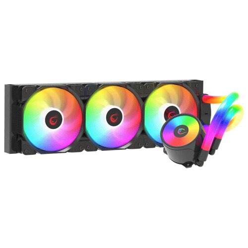 Rampage CPU hladnjak AIO Liquid gaming ICEBLADE C8 Black 72CFM 2000RPM ARGB Fan AM5/LGA1700 Compatible LED Tube 360mm Cijene