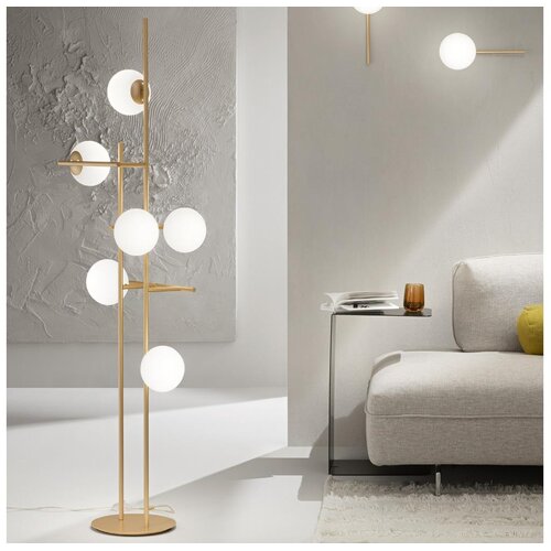  ondaluce - podna lampa jewel 6xE14/10W/230V 166 cm zlatna/bela Cene
