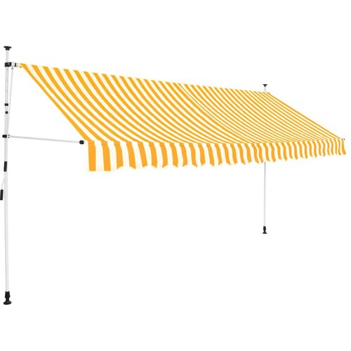 vidaXL Ročno zložljiva tenda 350 cm oranžne in bele črte, (20728951) Cene
