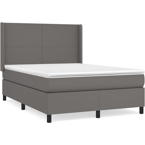 Maison Chic Box spring postelja - Vzmetna postelja z vzmetnico siva 140x200 cm umetno usnje SL14027, (21905192) Cene