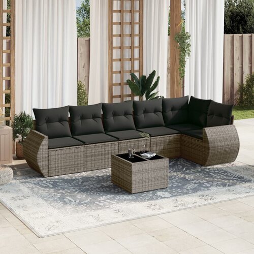 vidaXL 7-dijelni set vrtnih sofa sivi od poliratana Cijene