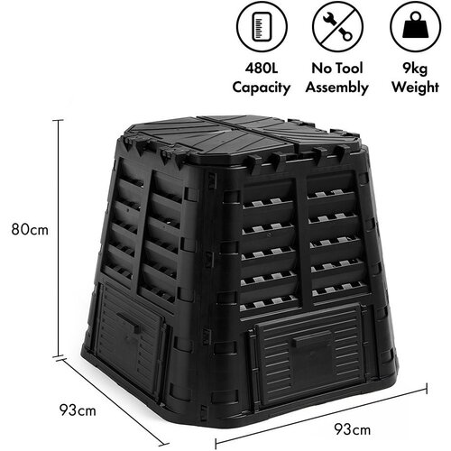Vonhaus Kompostnik - 480L črn 2500597 Slike
