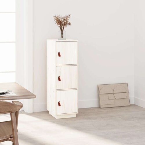  Visoka komoda bijela 34 x 40 x 108 5 cm od masivne borovine Slike