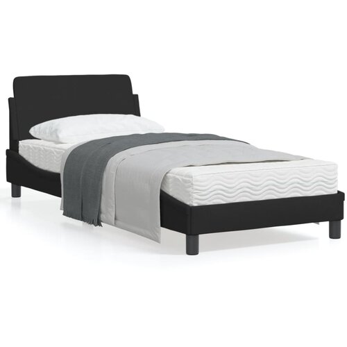 VidaXL Posteljni okvir z vzglavjem črn 90x190 cm blago Slike
