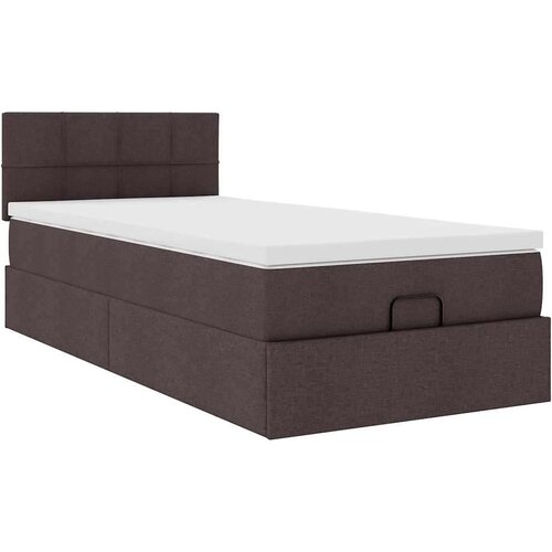 VidaXL otomanski krevet s madracem tamnosmeđi 90x200 cm tkanine Slike