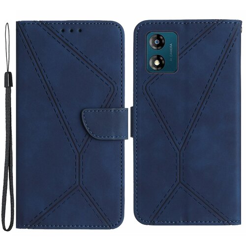 INORCO HT05 za Motorola Moto E13 4G PU usnjena preklopna torbica z natisnjeno črto Skin-touch stojalo za telefon denarnica, (22037098) Slike