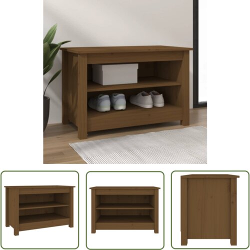 The Living Store Klop za čevlje medeno rjava 70x38x45,5 cm trdna borovina - Klop Za Čevlje, (21744458) Cene