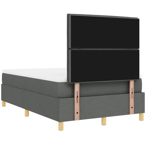  LED Box Spring Krevet Tamno siva 120 x 200 cm tkanina Slike