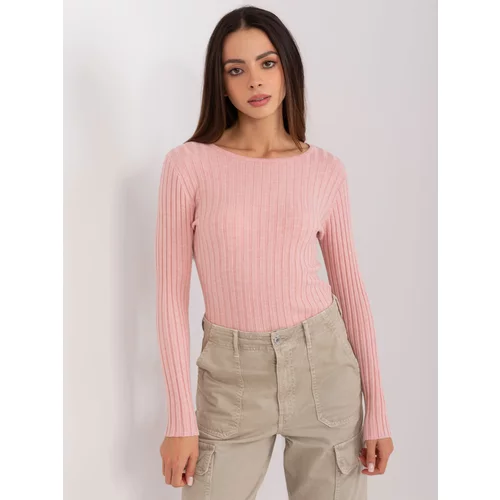 Fashion Hunters Light pink fitted classic sweater