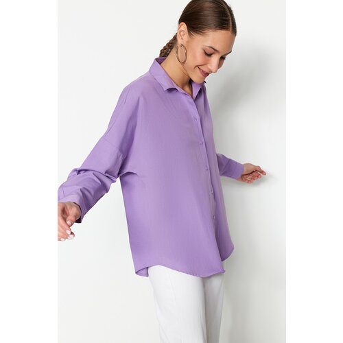 Trendyol Shirt - Purple - Oversize Cene