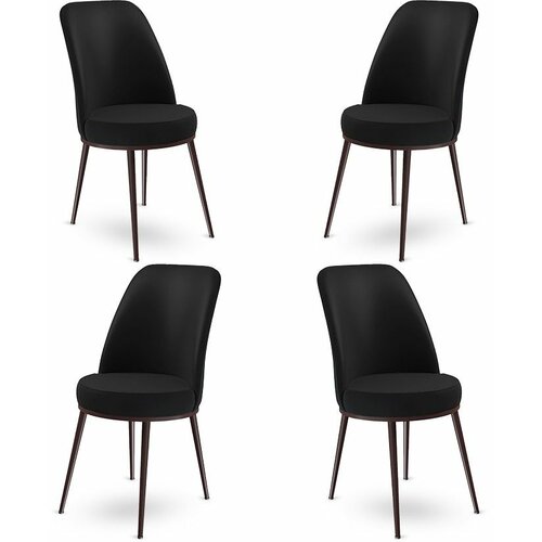 HANAH HOME dexa - black, brown blackbrown chair set (4 pieces) Cene