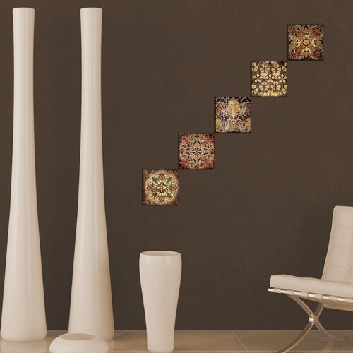  UTB31 browngreenredblue decorative mdf painting (5 pieces) Cene
