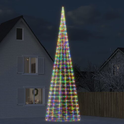 vidaXL Osvetljena novoletna jelka na drogu 3000 LED barvita 800 cm Cene