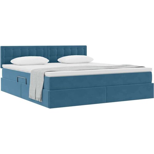  Krevet s od storage s madracem Tamno plava 160 x 200 cm Bar&amp;scaron;un Slike