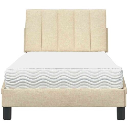  Krevet s madracem krem 90 x 190 cm od tkanine - Krema 90 x 190 cm Slike