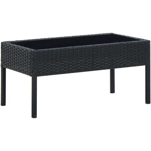 vidaXL vrtna miza črna 75x40x37 cm poli ratan Cene