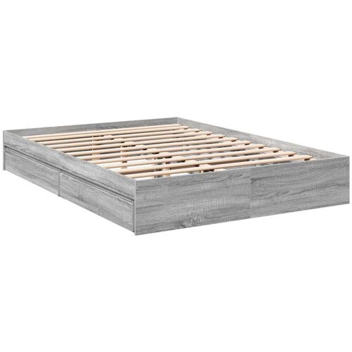  Okvir za krevet s ladicama boja hrasta 150x200 cm drveni Slike