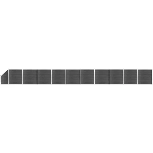  Set panela za ogradu WPC 1830 x (105 - 186) cm crni