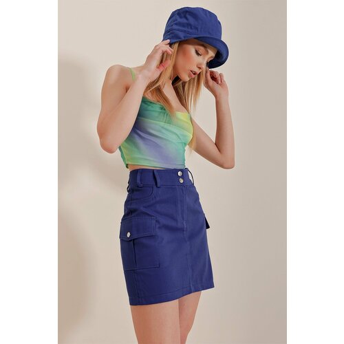 Trend Alaçatı Stili Skirt - Navy blue - Mini Slike