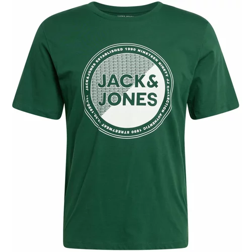 Jack & Jones Majica 'LOYD' tamno zelena / bijela