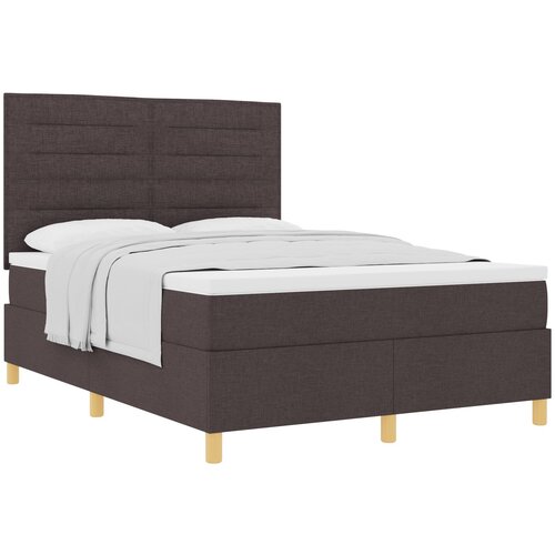 VidaXL Box Spring Postelja z Vzmetnico Temno Rjava 140x200 cm Tkanina, (22051268) Slike