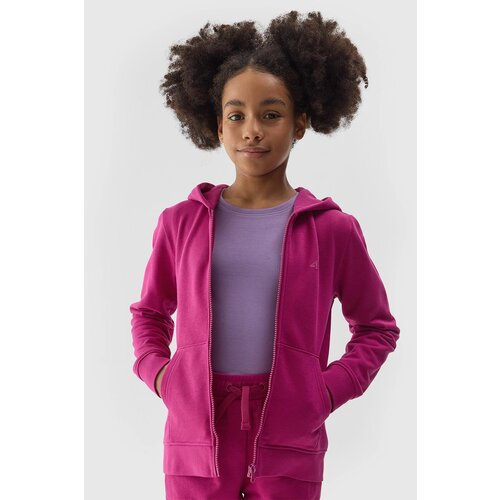 4f girls' sweatshirt with hoodie - pink Slike