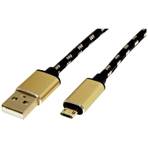 Roline USB kabel USB 2.0 USB-A vtič\, USB-mikro-B vtič 1.80 m črna\, zlata za&scaron;čiten 11.02.8820, (20417106) Cene