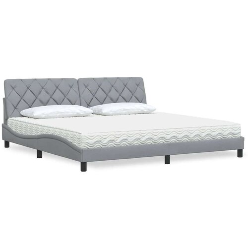  Krevet s madracem svjetlosivi 200 x 200 cm od tkanine Cene