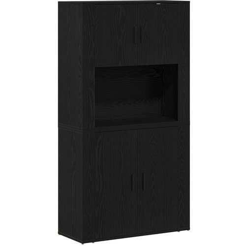 VidaXL Visoki ormarić Crni hrast 80x33x150 cm Konstruirano drvo Slike