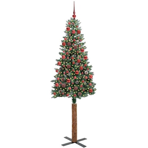 VidaXL Mr&amp;scaron;avo božićno drvce s 300 LED svjetlima Zelena i bijela 180 cm Slike