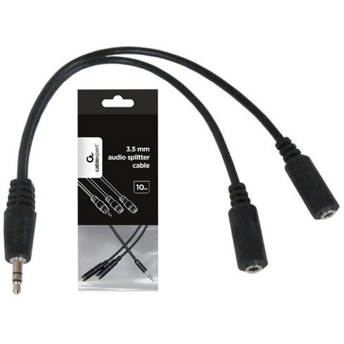 Gembird CCA-415-0.1M 3.5mm stereo plug to 2X3.5mm stereo socket 10cm audio splitter kabl kabal Cene