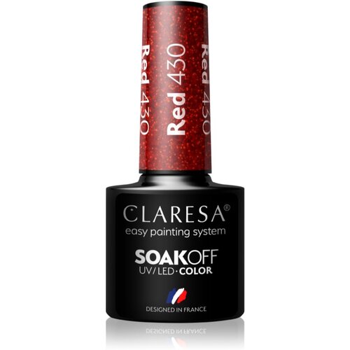 Claresa SoakOff UV/LED Color Rainbow Explosion gel lak za nohte odtenek Red 430 5 g Cene