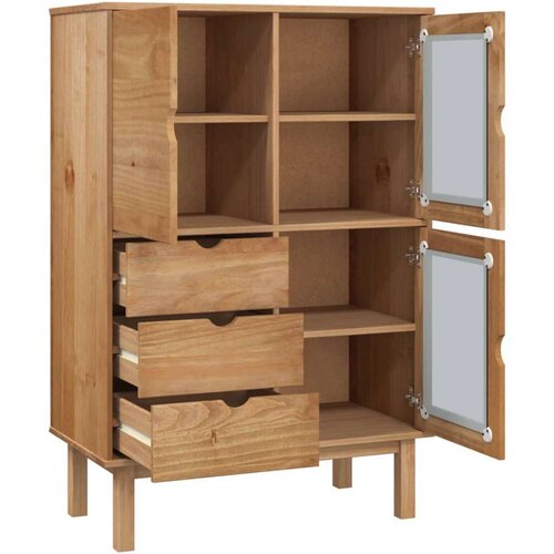 VidaXL Visoka komoda 85 x 43 x 125 cm od masivne borovine Slike