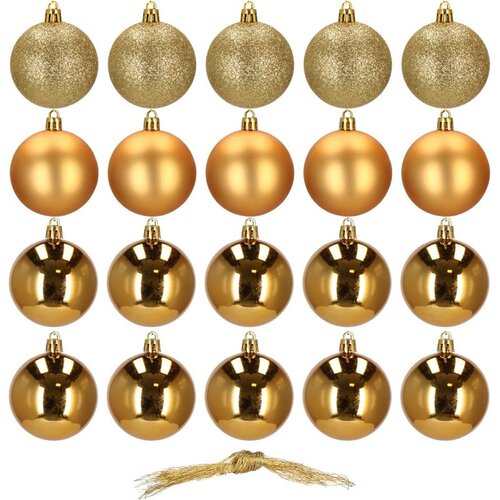  Set Božićnih Kuglica 4 cm, Zlatne - 20 komada Cene