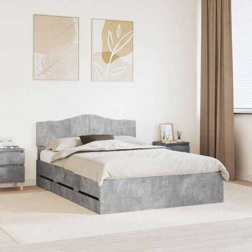  Okvir za krevet s ladicama Betonski sivi 160 x 200 cm - Beton siva 160 x 200 cm Cijene