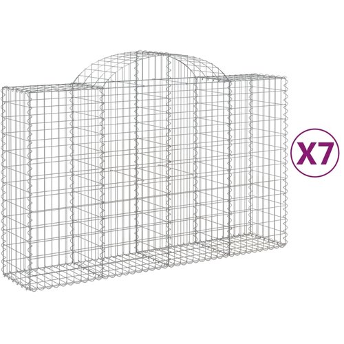  Lučne gabionske ko&amp;scaron;are 7 kom 200x50x120/140cm pocinčano željezo Slike