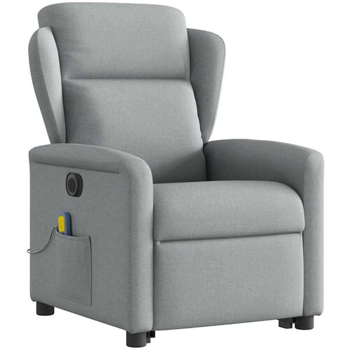 VidaXL Električni masažni naslonjač na podizanje tkanina svjetlosivi Slike