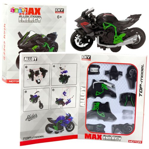  Motocikl za sastavljanje od vijaka, metal 1:14, zeleno-crni Cijene