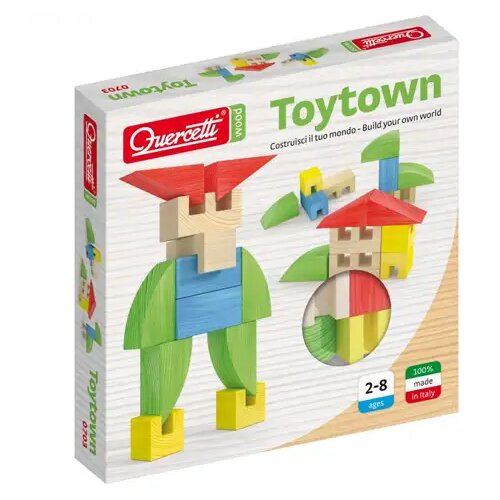 Quercetti Quercetti: ToyTown Basic 15-delna lesena gradbena igrača Cene