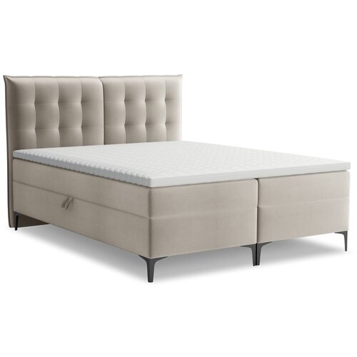 Makamii Sivorjava boxspring postelja s prostorom za shranjevanje 160x200 cm Mikana – Cene