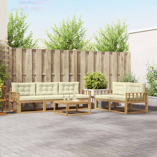  Set vanjskih sofa 6 kom. Bijela i krem Cene