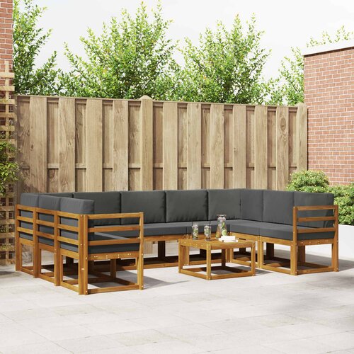  Set vanjskih sofa s jastukom 10 pcs Prirodna i antracit Cijene