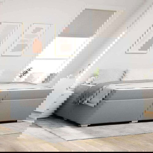  Okvir za krevet Svjetlosiva 200 x 200 cm tkanina Slike