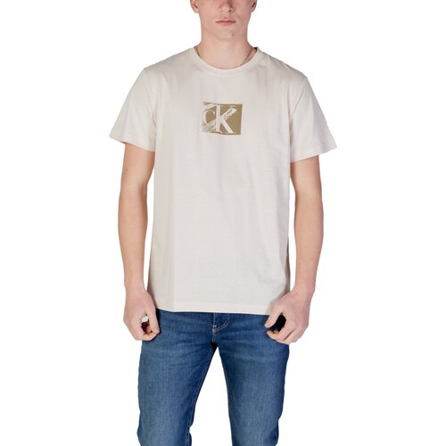 Calvin Klein Jeans Polo majice dolgi rokavi SMALL CK BOX TEE J30J327077 Bež Slike