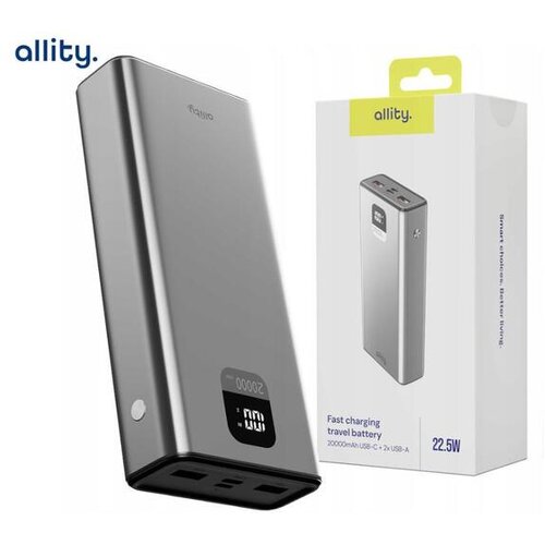 ALLITY APB-100 PD QC 22.5W 20000mAh power bank gray ( 21341 ) Cene