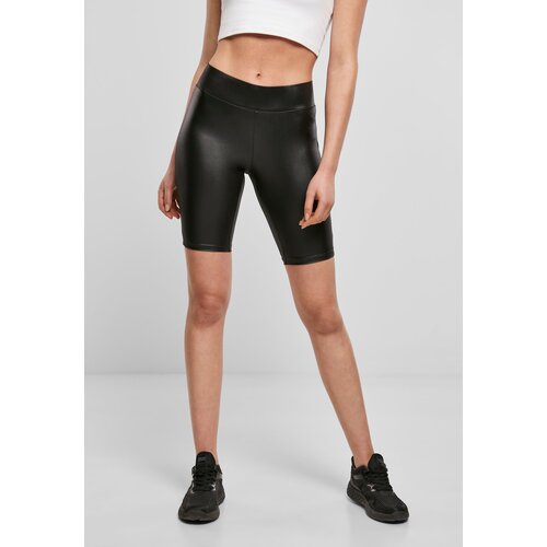 Urban Classics Women&amp;#039;s synthetic leather cycling shorts black Slike