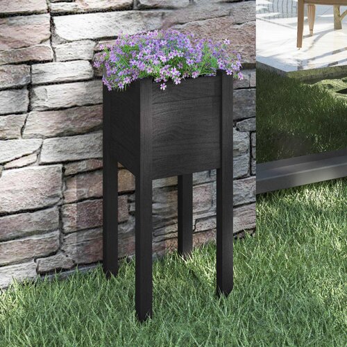 vidaXL Vrtna sadilica crna 31 x 31 x 70 cm od masivne borovine Cijene