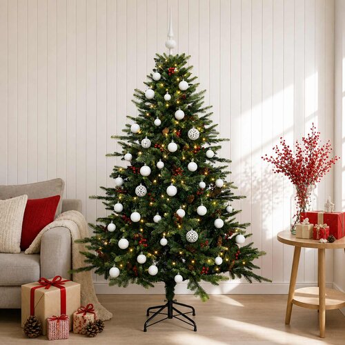  Umjetno božićno drvce s kuglicom 120 cm 150 LED lampica Slike