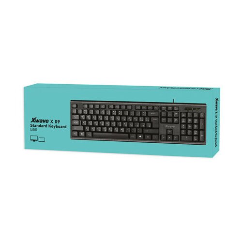 X Wave tastatura crna USB, USA slova+ cirilicna slova ( X 09 ) Slike